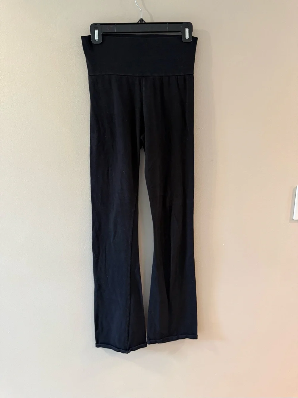 Brandy Melville Black Fold-Over Waist Flare Pants